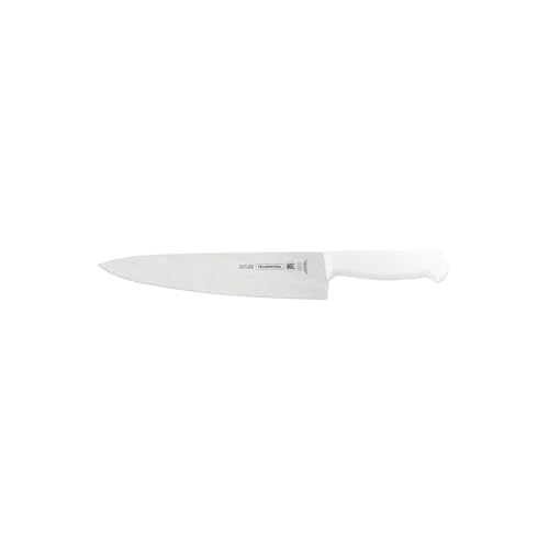 Image of TRAMONTINA Professional Meat /Chef Knife 25 cm | Stainless Steel Sub-Zero Treated Blade | Antimicrobial White Polypropylene Handle | Heavy-Duty Butcher & Meat Processing Knife