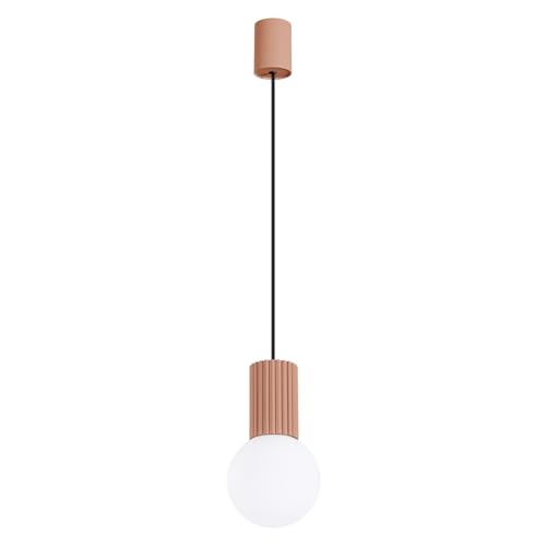 SOLLUX lighting Hängelampe Pendelleuchte Hängeleuchte - Deckenlampe Aluminium Glas -1 Flammig - LED Lampe Glühbirne - Mokka Halo