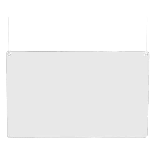 吊り下げパーティション 110x69cm 日本製 簡易吊り下げ具付 飛沫防止 吊り下げパネル クリアパーティション 透明仕切り 端材工房