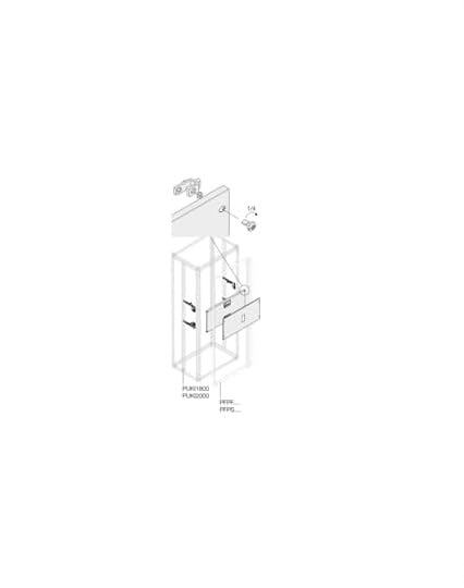Kit 3 x XT2 fixe droit plaque de montage ABB 300 x 600 mm