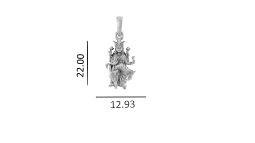 Pendentif en argent sterling Maa Mansa Devi locket anti allergie - 3