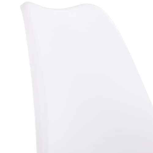 Foto von EGGREE Set von 4 Mittagessen Bürostuhl mit Beinen aus massiver Buche, Stühle ohne Arme gepolstert Design Weiß
