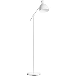 Lampara De Pie Ikea Lauters HOMCOM Lámpara de Pie Industrial Casquillo E27 Máx. 40W Lámpara de Lectura de Pie con Brazo Oscilante Altura Ajustable Pantalla Giratorio 90° para Salón Dormitorio Oficina Ø30x131-155 cm Blanco