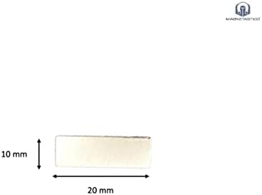 Magnetastico® | 20 pcs self-adhesive neodymium magnets N52 rectangle 20x10x1 mm | Strong adhesive magnets with branded adhesive tape | N52 magnets with adhesive tape & extra high adhesive force