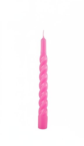 Bougies laquées tortillon Ø 2,2 cm H. 21 cm - 3 pièces - Fuchsia