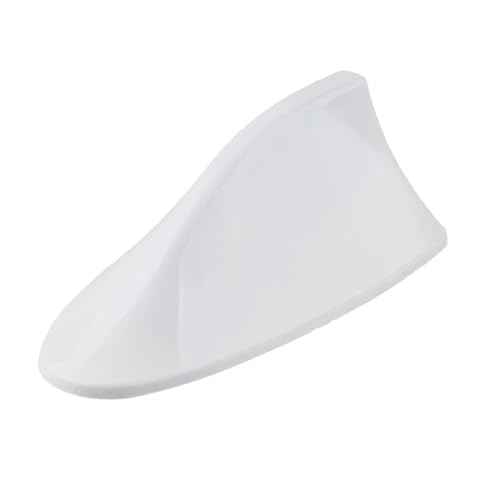 Aleta Tiburon Coche, Antena Coche Techo, Radio Auto Estilo Shark Universal, Autoadhesiva Impermeable, Accesorios Automóvil Tuning, Dispositivo Recepción Señal Radio FM/Am SUV Camión Furgoneta (White)