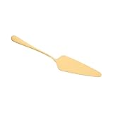 CLISPEED Pala para Tarta Dorada de Acero Inoxidable con Borde Serrado Utensilio de Panadería para Cortar y Servir Pasteles y Pizza Ergonomía Fácil Limpieza