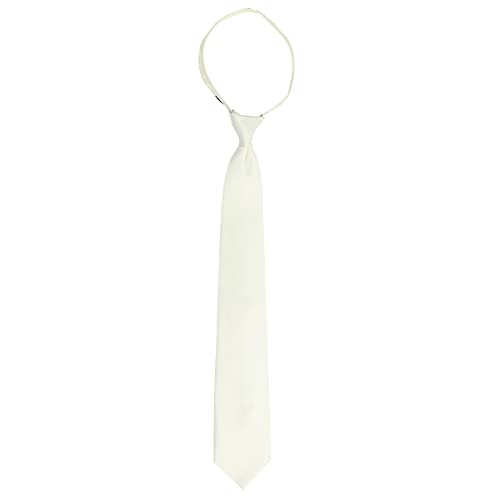 Image of boxed-gifts Umo Lorenzo Mens Zipper Ties Solid Color Pre Tied Polyester Neckties for Men and Women
