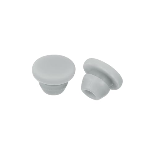 Image of MECCANIXITY 30pcs Silicone Snap in Locking Hole Plugs,5mm /0.2 Inch Mounting Diameter Narrow Groove Width 1.5mm Panel Seal Cover Round for Kitchen Bulkheads Waterproof Sealing Plugs Grey