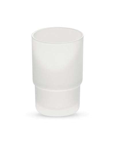 Gedotec Bicchiere per spazzolini da denti | per apertura da 60 mm nel supporto in vetro | 1 pezzo | bicchiere per spazzolino da denti in vetro satinato | ricambio per montaggio a parete 200 ml | vetro