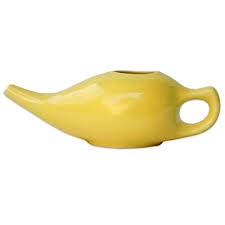 Leak Proof Durable Ceramic Neti Pot Non-Metallic and Lead Free Comfortable Grip | Microwave and Dishwasher Friendly Natural Treatment for Sinus and Congestion yellow