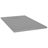 SMC Duschwanne, Grau, 120 x 70 cm, rutschfest, modern