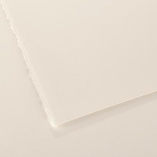 Lot de 25 Feuille Canson® Edition 76x112 250g/m², lisse/grain fin blanc antique, 2 bords frangés