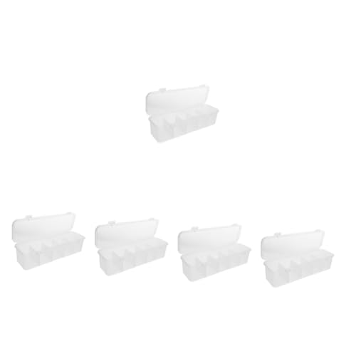 STOBAZA 5pcs Desktop Tea Bag Organizer Cover Stylish Compartment Holder for Sugar Packets and Coffee Bags for Home Office and Restaurants