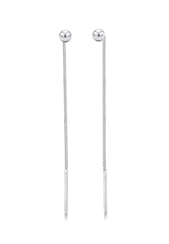Elli Boucles d'Oreilles Femme Pendetif Boule Minimale en Argent Sterling 925