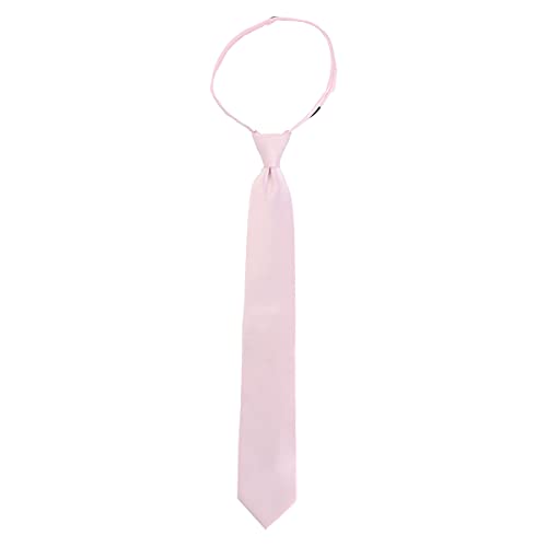 Image of boxed-gifts Umo Lorenzo Mens Zipper Ties Solid Color Pre Tied Polyester Neckties for Men and Women