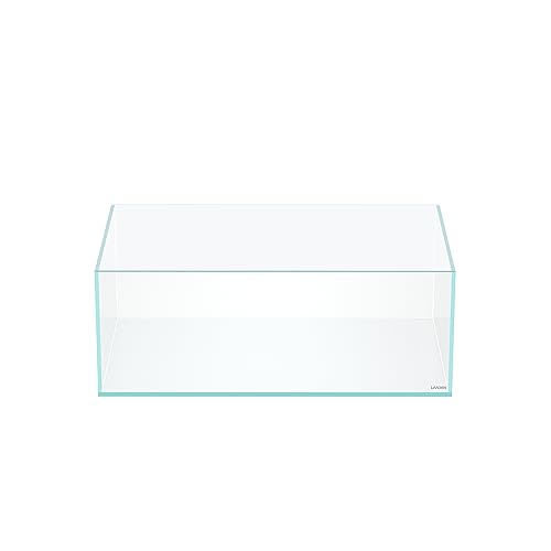 Image of LANDEN 75S 22.1 Gal Shallow Tank, Shallow Fish Tank, Rimless Low Iron Tank, Bookshelf Aquarium W29.5xD17.7xH11 in(75x45x28cm); 8mm Thickness Aquascape Fish Tank, Black Leveling Mat Included