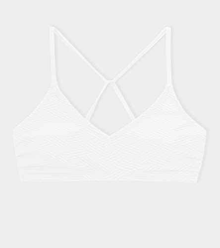 Image of CUPSHE Womens V Neck Textured Bikini Top Crssback Swimsuit | Self Tie,Soft Removable Cups,Spaghetti Straps,Flattering Bathing Suit For Vacation And Beach