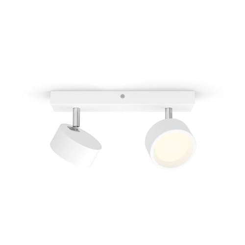 Philips Barra de Iluminación Bracia, con 2 Focos, 5.5W, 550 lm Luz Blanca Cálida 2700k, Blanco