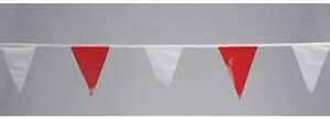 03-401-60 Pennants,Vinyl,Red/White,60 ft.