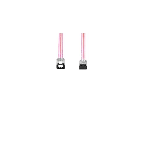 Cable SATA III 6 Gb/s 10 cm Conectores 180 Grados Rosa miniatura 6