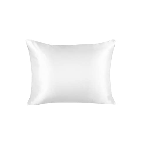 ShopBedding Luxury Satin Pillowcase for Hair – Standard Satin Pillowcase with Zipper, White (1 per Pack) – Blissford