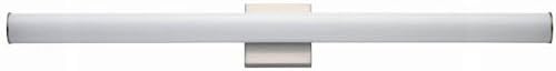 Maxim Rail-LED Bath Vanity Light with Tubular White Diffusers-4.75 inches high-Satin Nickel Finish-48 Inch Size