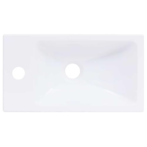 Lavabo rectangular blanco 40x22 cm fregadero compacto lavamanos de tocador 6