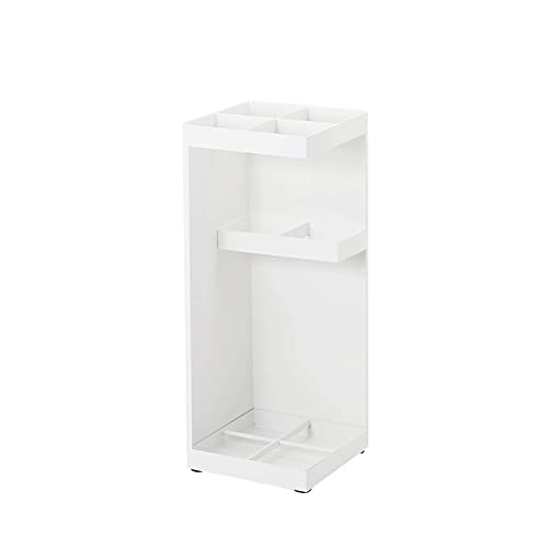 Porte-parapluie peu encombrant carré en métal blanc fer