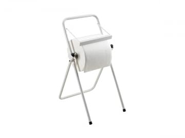 Portarrollos de Suelo con cúter de Acero Inoxidable – Caballete portarrollos para Uso Industrial, 85 x 59 x 39 cm, pies Antideslizantes y Dispositivo de Velcro