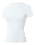 Roadbox Damen Sportoberteil Eng Kurzarm, Schnelltrocknend Laufshirt & Gym Shirt, Leichtes Base Layer Funktionsshirt für Training, Joggen, Pilates & Outdoor