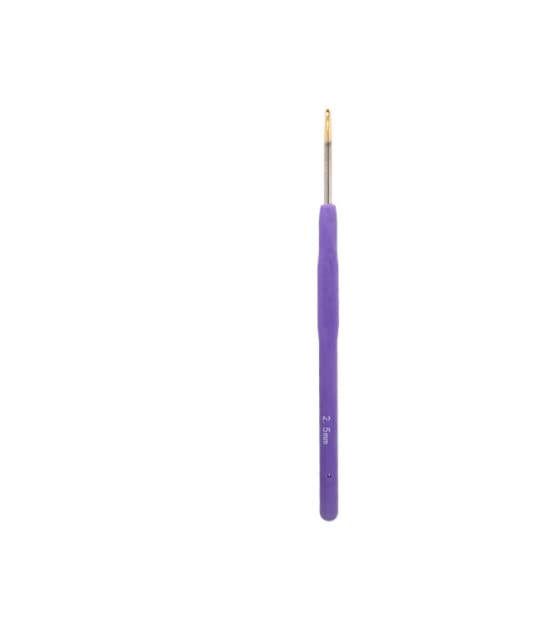 1.2mm Crochet Hook With Soft TPR Handle - Ergonomic Knitting Needle For Fine Yarn & Lace Projects
