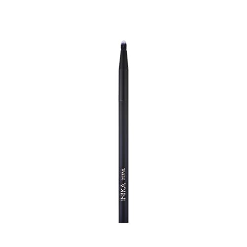 INIKA Detail Brush | Tapered Fluffy Vegan Bristles, Precise Eye Makeup and Concealer application. Powder eyeshadows, Liquid Coverups. Sustainable Cosmetics Brush
