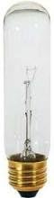 SATCO INCANDESCENT SHOWCASE LAMP T10, 40 WATT, 120 VOLT, MEDIUM BASE, CLEAR, 2,000 AVERAGE RATED HOURS, 25 PER BOX