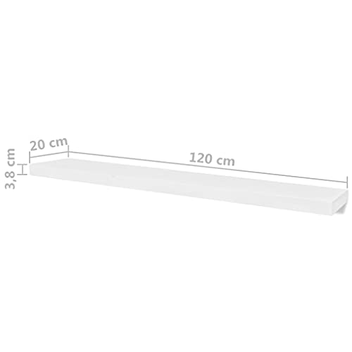 LENA LACED Maximize Space with 4-Piece Wall Shelves, Easy Installation, Invisible Mounting, for Displaying Decor, White