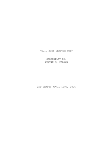 G.I. Joe: Chapter One: Screenplay By: Dustin M Pardue