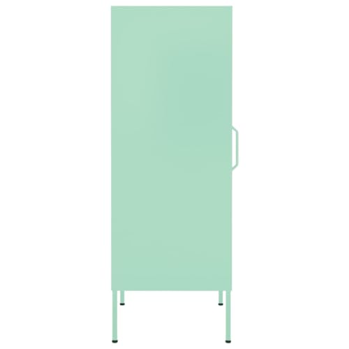 Armoire en acier vert menthe 2 étagères réglables meuble d'appoint 101cm