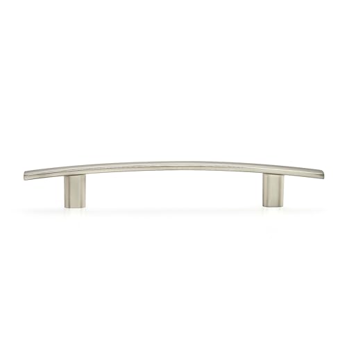 Image of Ravinte 5 Pack Cabinet Handles Brushed Nickel Cabinet Pulls Kitchen Cabinet Handles,Curved Drawer Pulls in 6-1 /4 Inch Length with 4 Inch Hole Center Arch Kitchen Cabinet Hardware