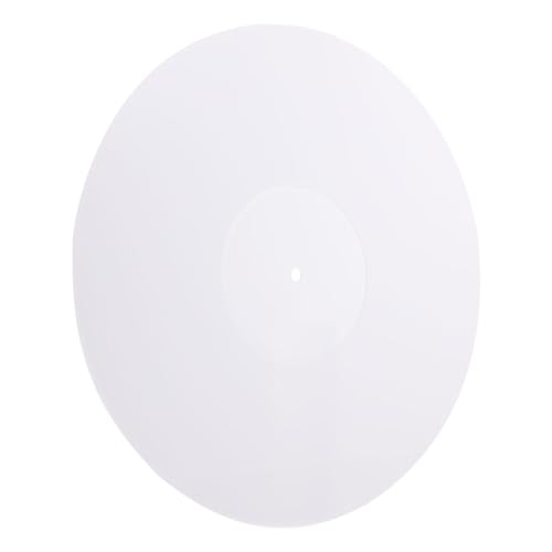 HOMSFOU Acrylmatte Weiß für Plattenspieler Matte für Schallplatten Stabilisiert die Aufnahme Vibrationen Kompatibel mit Meisten Audioplayern