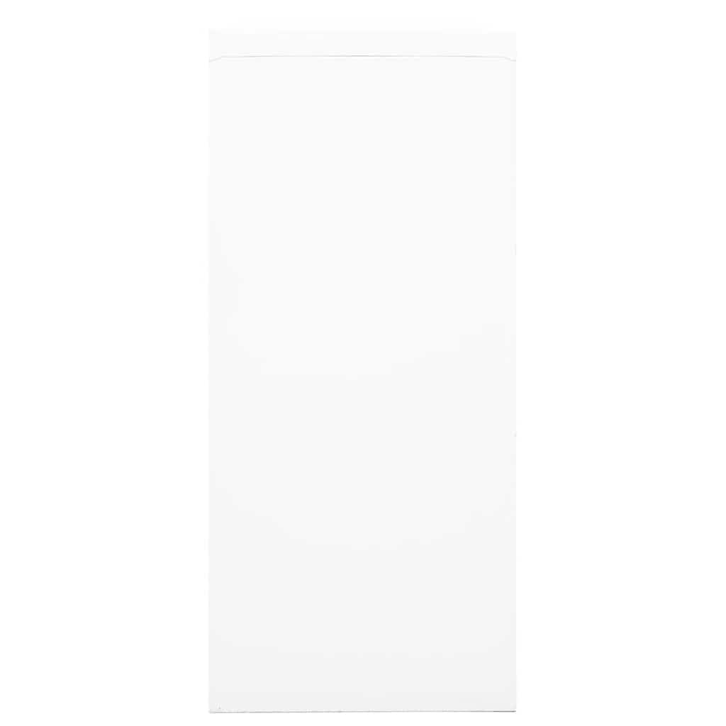 Armadio Ante Scorrevoli Acciaio con Serratura, Bianco 90x40x90 cm | Mobiletto salvaspazio in metallo per ufficio e corridoio con 2 ripiani regolabili e chiusura di sicurezza.