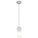 Cylinder - E26 LED Cord Pendant - Brushed Steel Finish - Opal Glass Shade