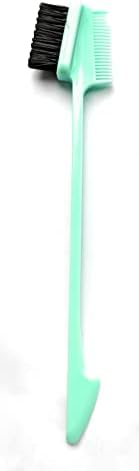 Edging Comb Double Sided Hair Brush Tool Grooming for Hairstyling Eyelash Eyebrow Edge Control (Teal Blue)