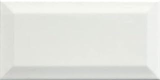 Metro White Ceramic Wall Bathroom Tile Subway Brick Effect 100mm x 200mm Bevelled Edge Kitchen Tiles Gloss Finish 1m2 Box of 50