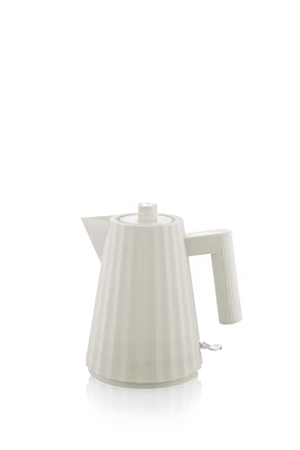 Alessi Plissè MDL06/1 W - Bollitore Elettrico di Design in Resina Termoplastica, Presa Inglese, 100 cl, Bianco