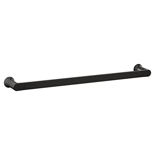 Moen Genta Matte Black Modern 24-Inch Single Kitchen Or Bathroom Towel Bar, Wall Mounted Towel Bar, Bh3824Bl #TOP1