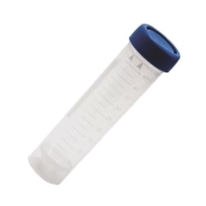 50ml Centrifuge Tube, Economy, PP Material, Printed Graduation, Blue Cap, Skirted Conical Bottom, Sterile, Karter Scientific 403T3 (Pack 25)