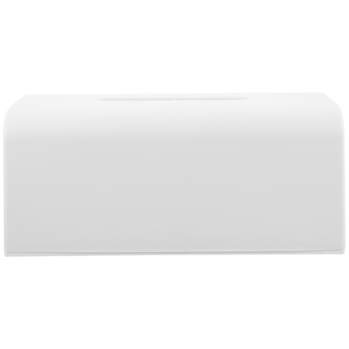 Uonlytech Caja para Pañuelos de Plástico Blanca, Práctica y Compacta, Servilletero Hogar y Coche, Estuche Organizador de Papel de Tamaño Estándar, Diseño Sencillo y Funcional