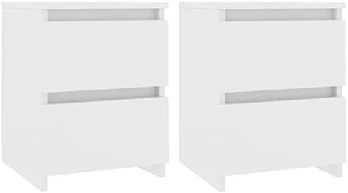 vidaXL 2x Bedside Cabinet Telephone Stand Nightstand Bed Cabinet Bed Drawer Cabinet Couch Table Furniture High Gloss White Engineered Wood