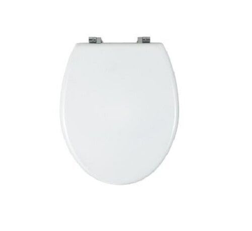 Optimal Products MDF Toilet Seat Novelty Design Stainless Steel Hinges All Printed Loo Seats Soft Close/Slow Close (White Soft Close (Plastic))