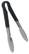 9 BLACK PLASTIC HANDLED TONGS by overstockedkitchen